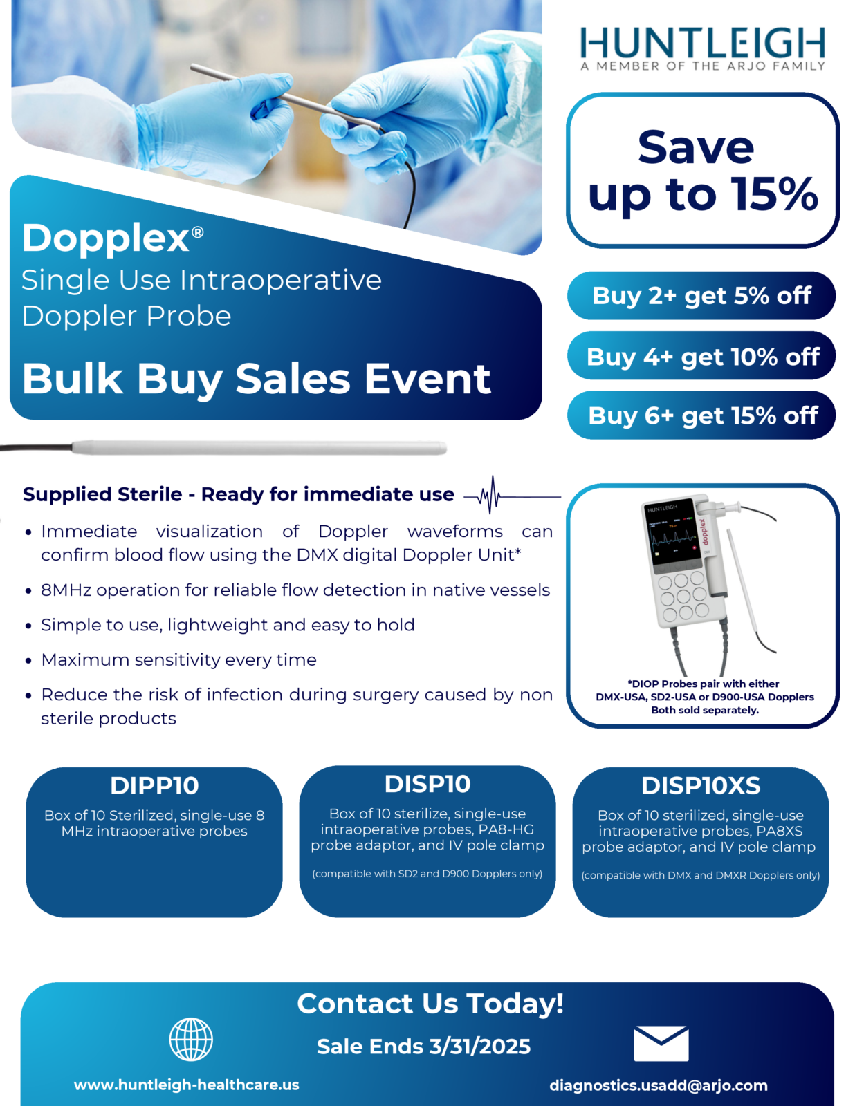 Dopplex® Single Use Intraoperative Doppler Probe - Huntleigh Healthcare ...